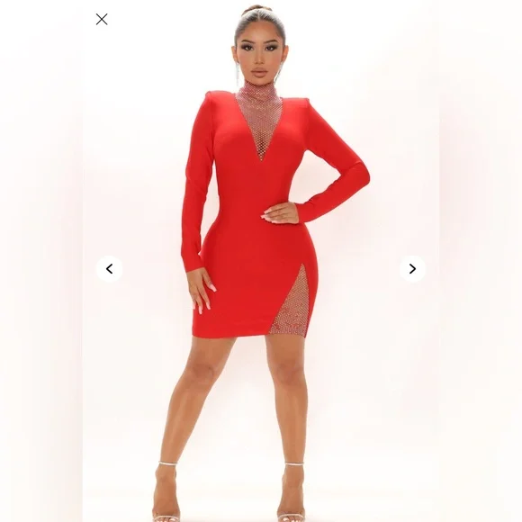 Bandage mini  Red Dress - Picture 6 of 6